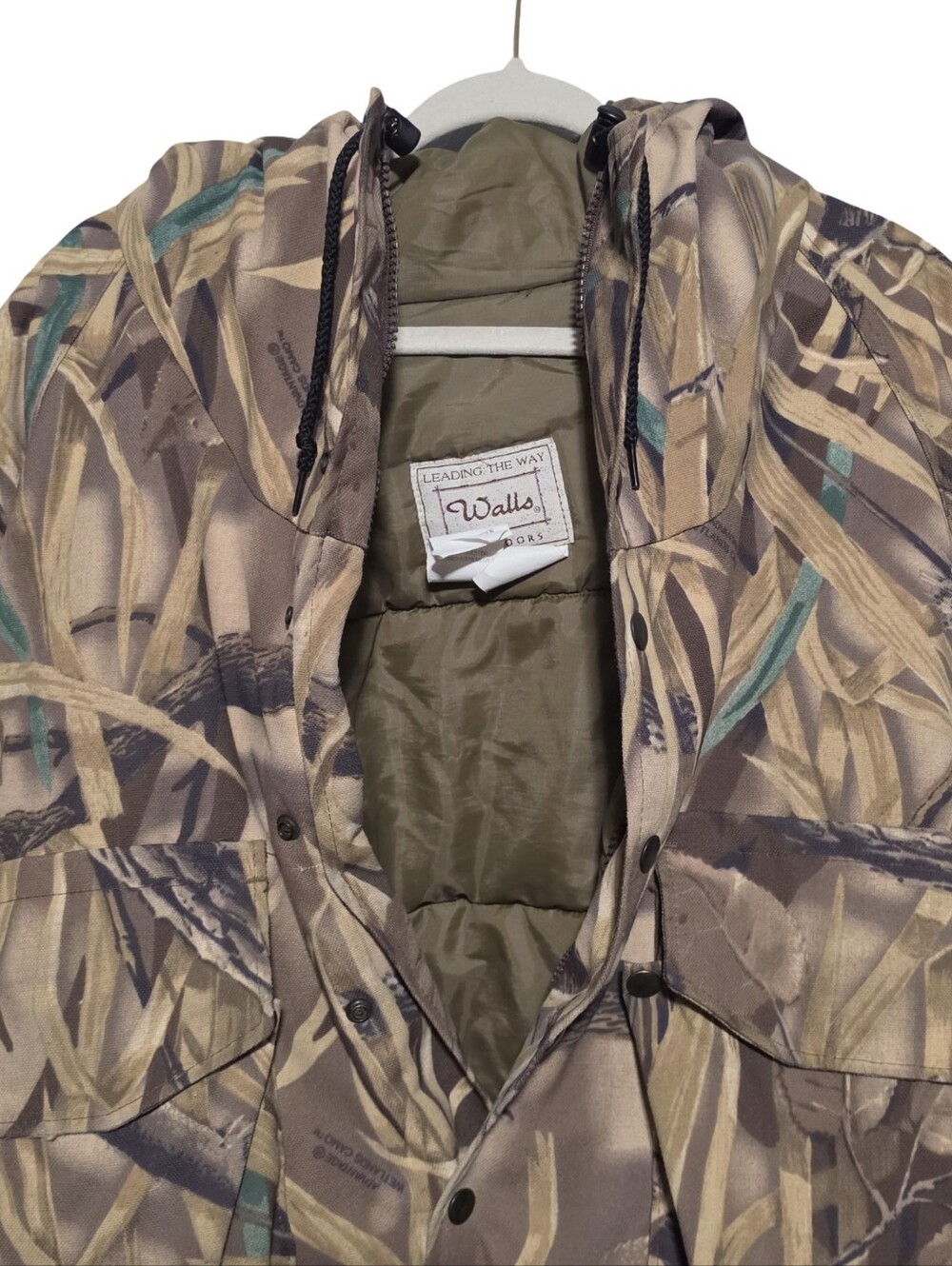 VINTAGE 90s WALLS Hunting Jacket Mens Medium Brown Advantage Wetlands Camo USA - Picture 7 of 13